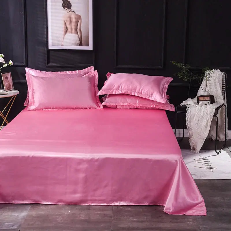 Satin Bed Sheets | Soft Weave | Solid Color | Twin Set