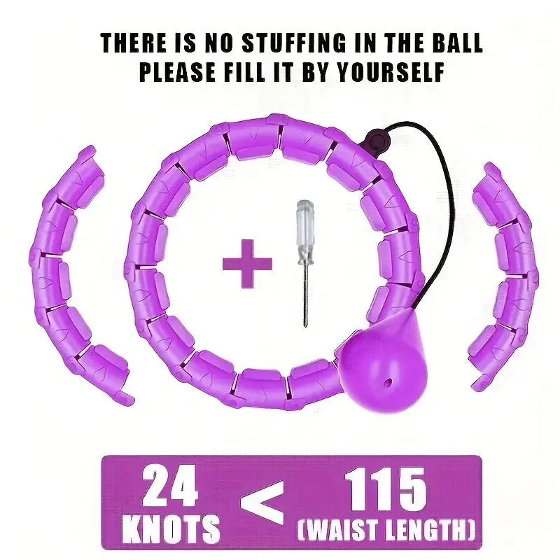 Weighted Adjustable Hula Hoop | Shock Absorbing Massage | Infinite Knot Link