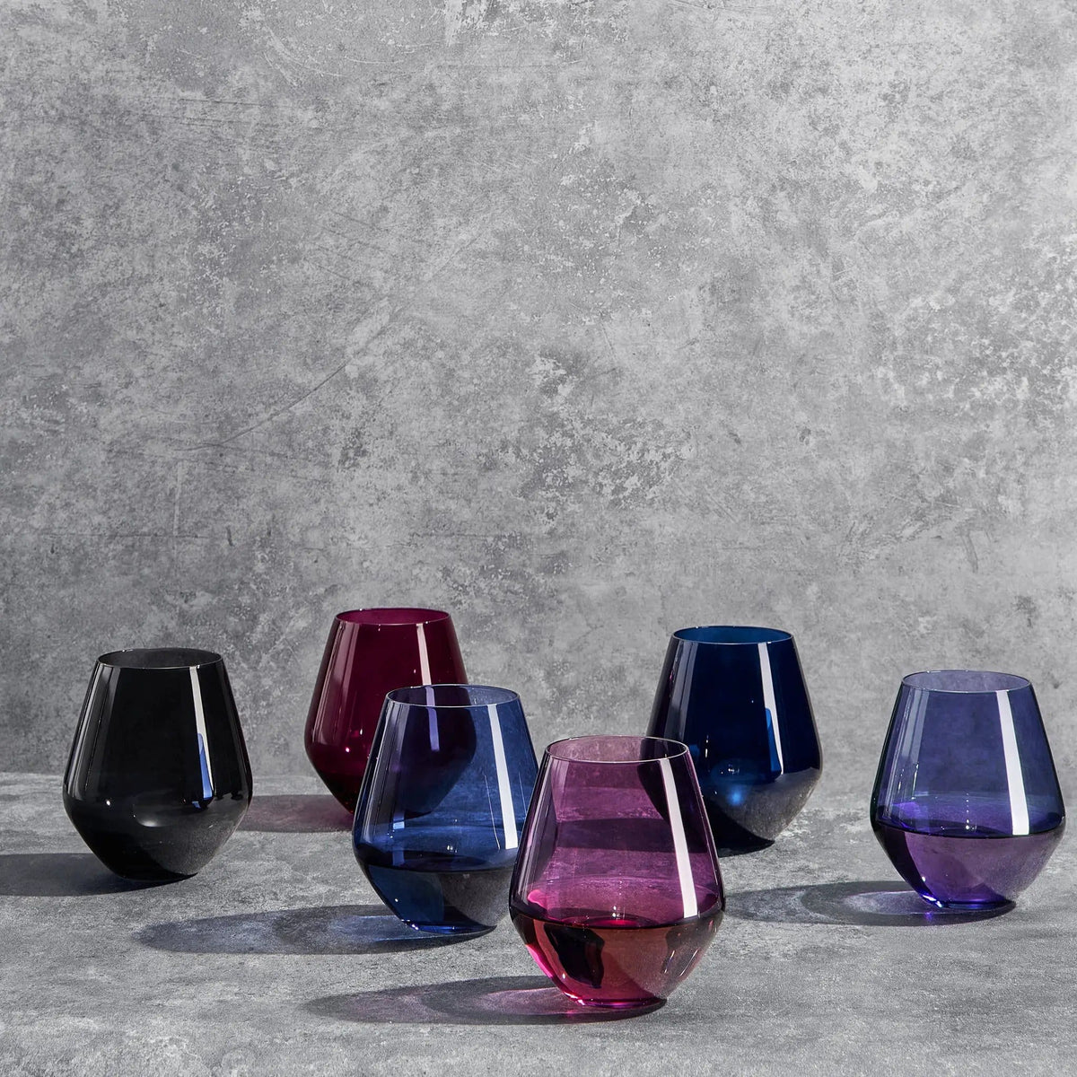 Fortuna Stemless Wine Glassware | 16.2 oz | Set of 6 | Entertaining