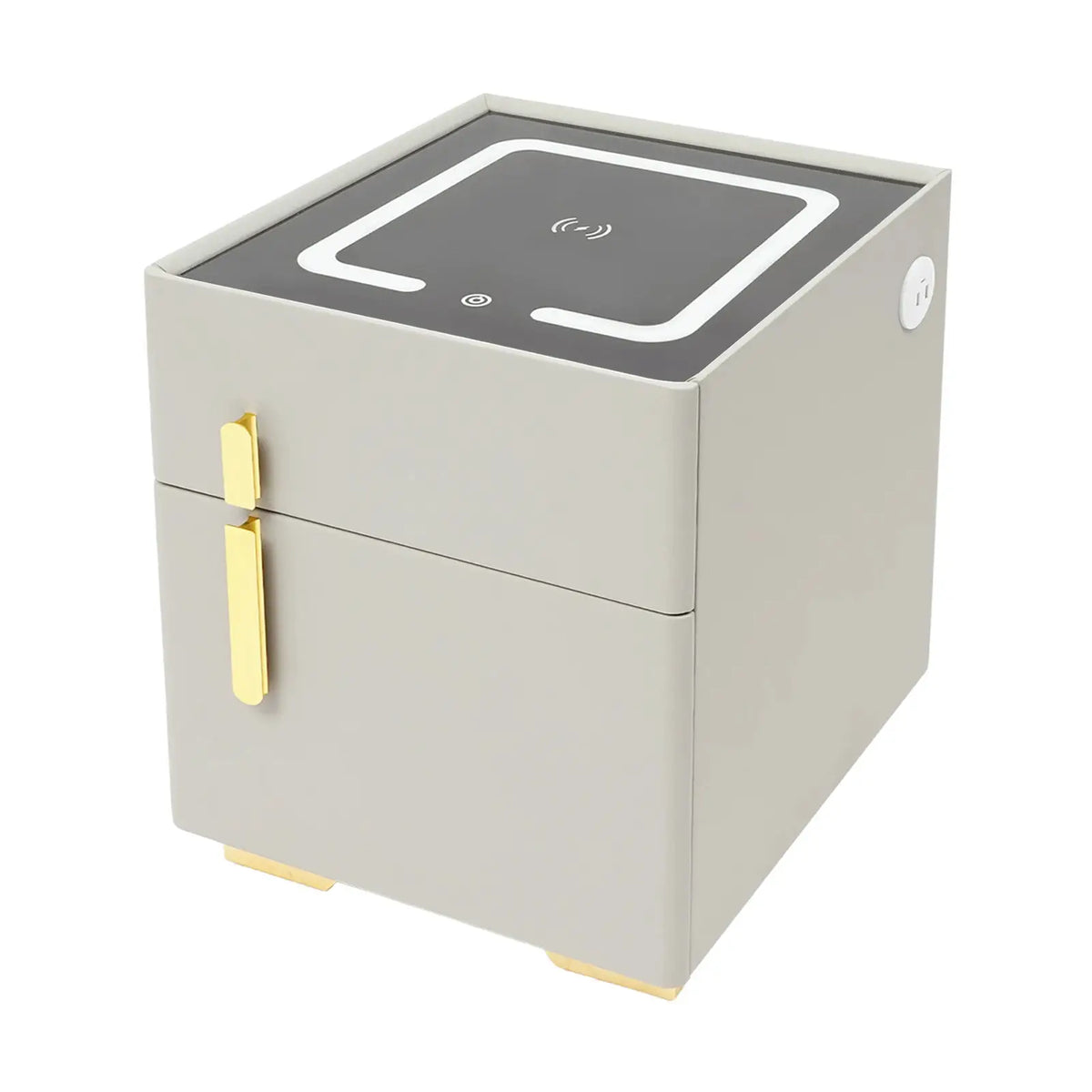 Smart Nightstand w/ Drawer & Safe Wireless Charging Nightstand Solid Wood Night Stand w/ 2 Drawers LED Bedside Tables for Bedroo from PriceLows™