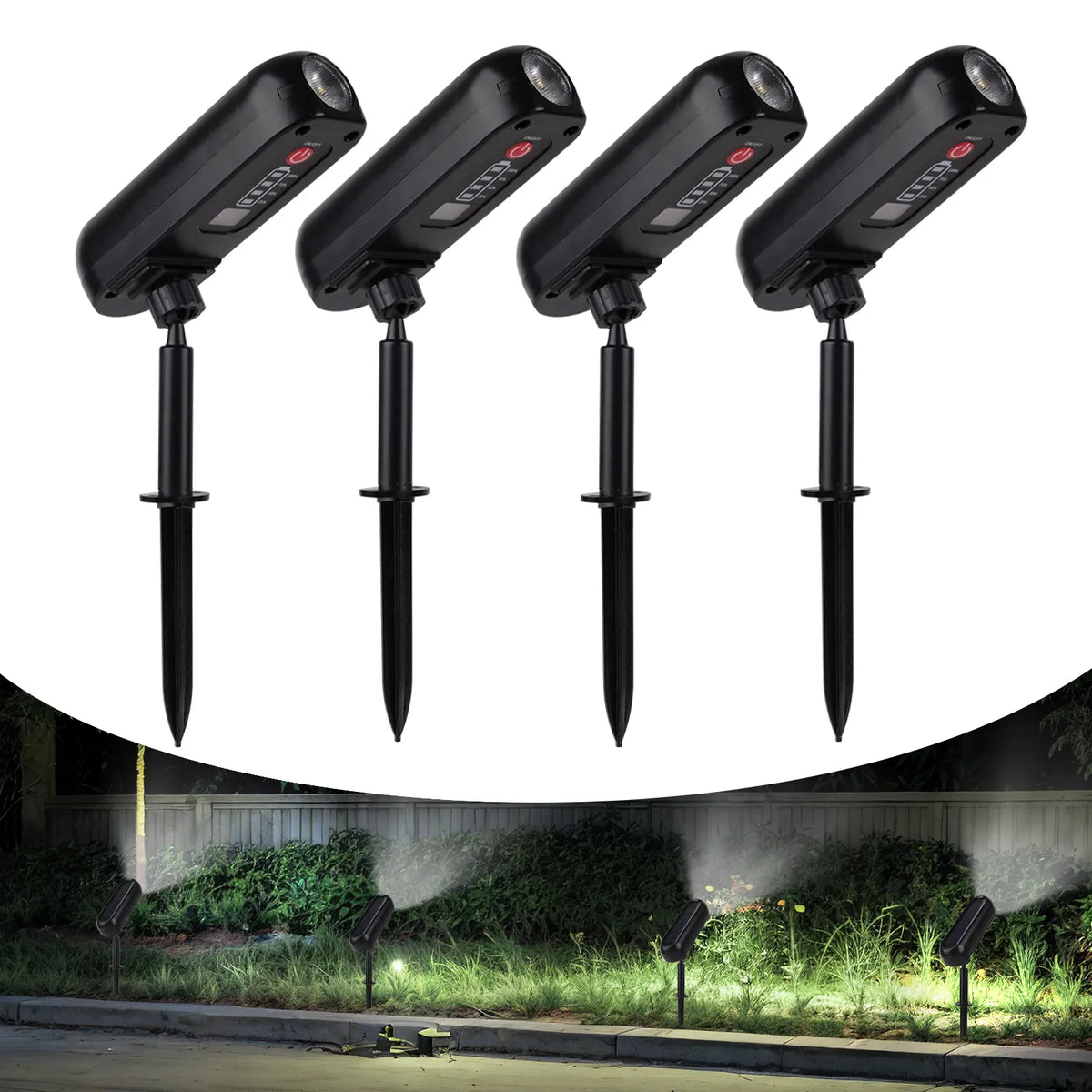 4PCS Solar LED Light Outdoor Solar Wall Light IP65 Green Garden Light Solar Spotlights Solar Uplights for Trees Pathway Yard from PriceLows™