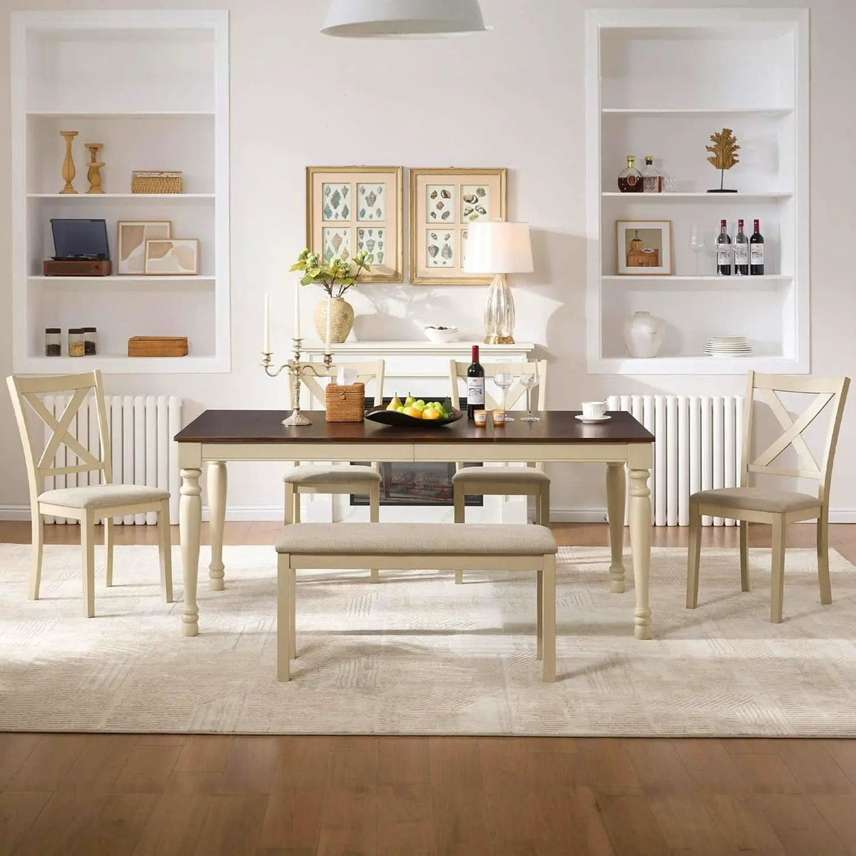 71 Inch Premium Solid Wood Dining Table Walnut Finish from PriceLows™