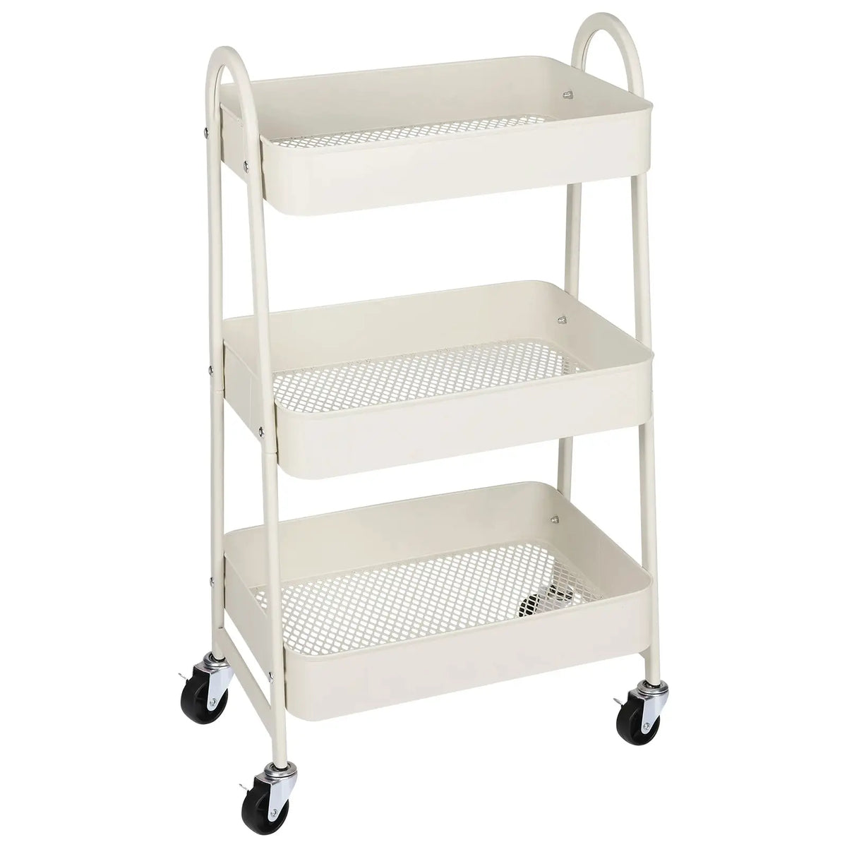 JHK 3 Tier Metal Storage Kitchen Cart with Lockable Wheels Mobile Shelving Unit Utility Rolling Organizer For Home Narrow Places from PriceLows™