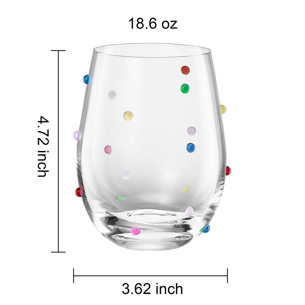 Khen Confetti Stemless Wine - Set of 2 from PriceLows™