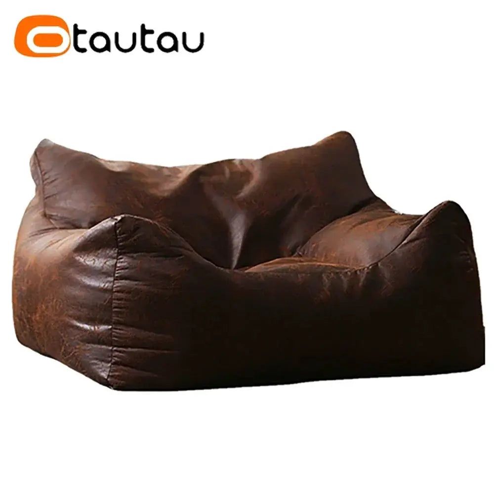 Synthetic Leather Pouf | Dense Fiber Fill | PriceLows™