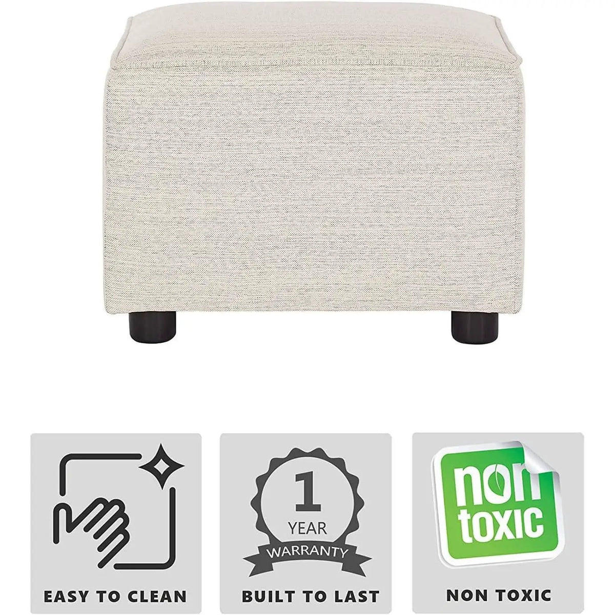 Thunder Grey Upholstered Ottoman For Nursing Moms Nursery from PriceLows™