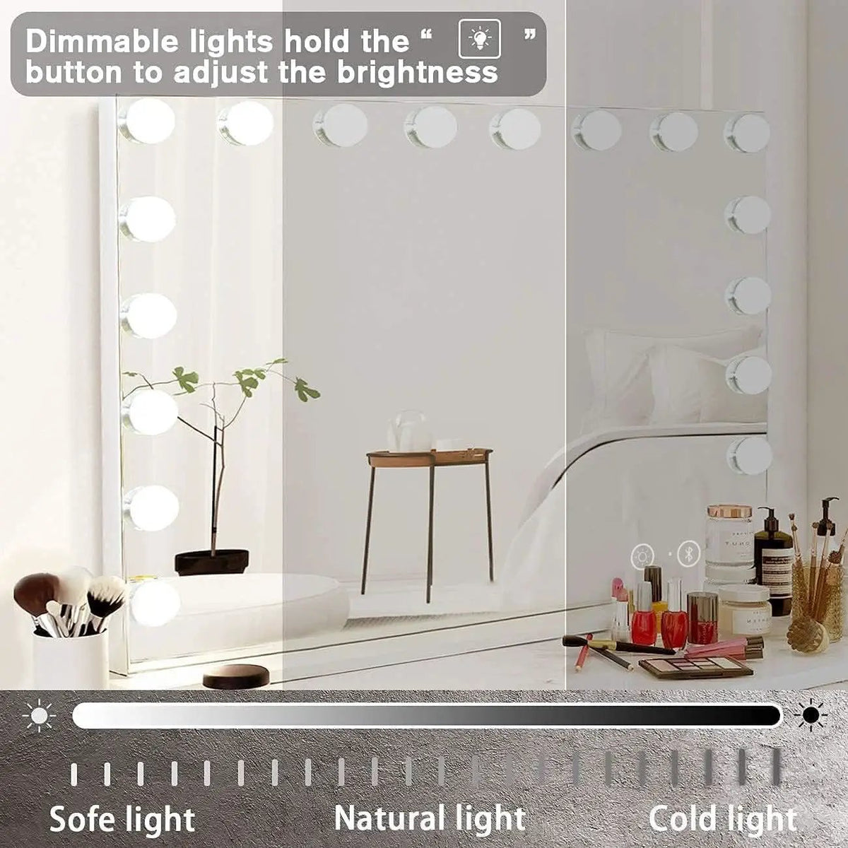 Vanity Mirror Lights And Bluetooth Speaker 32x23 Inches from PriceLows™