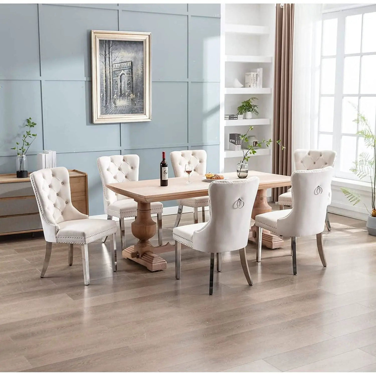 Velvet Dining Chairs Set Of 4 With Solid Wood Frames from PriceLows™
