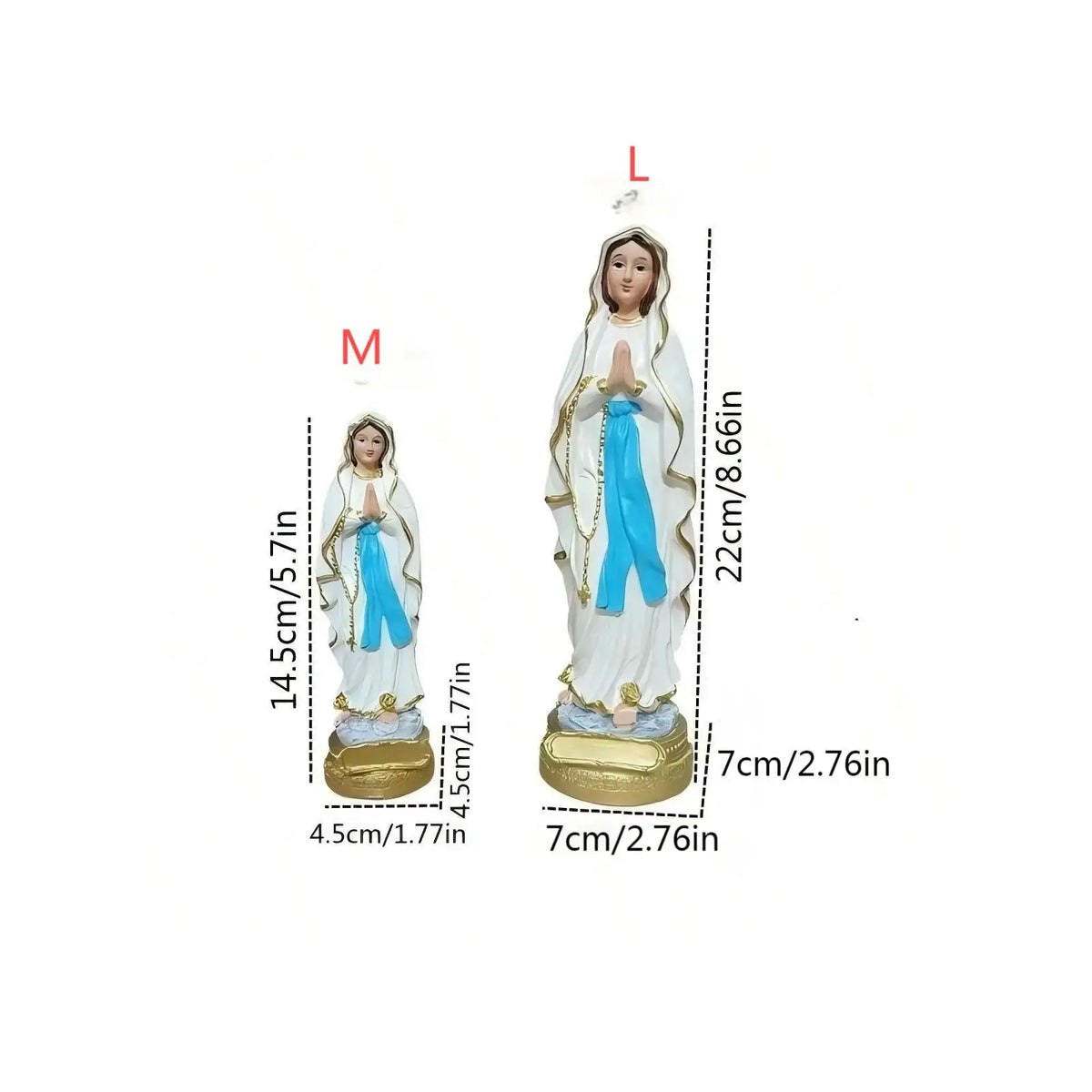 Virgin Mary Resin Statue | 14.5cm & 22cm Sizes | PriceLows™