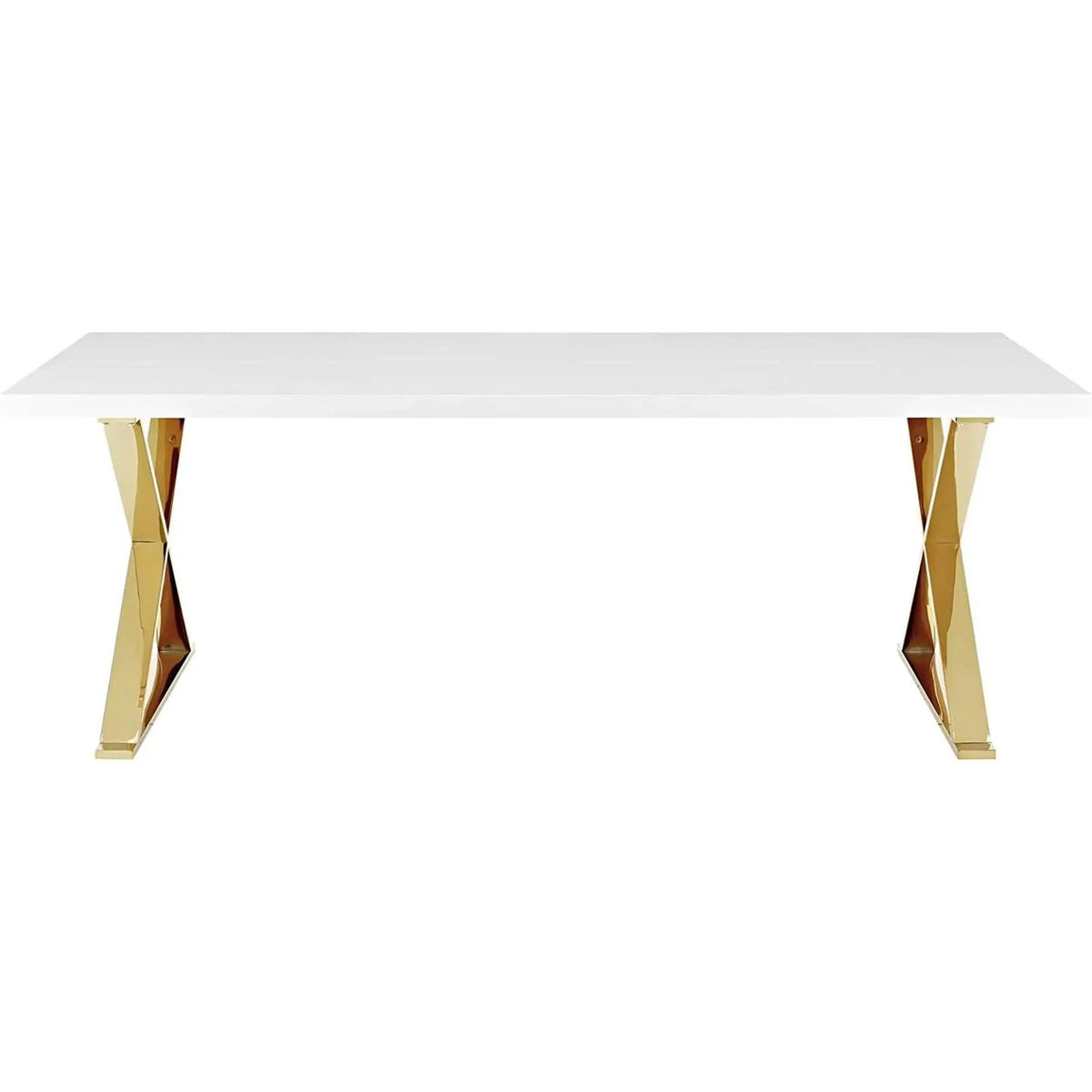 White Gold Sector 87 Inch Modern Dining Table Home from PriceLows™