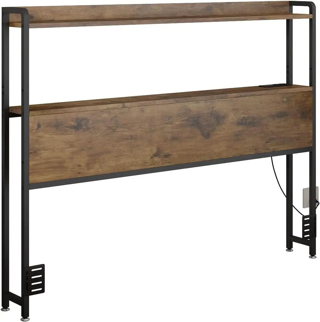 Adjustable Full Size Headboard with USB Ports and Storage from PriceLows™