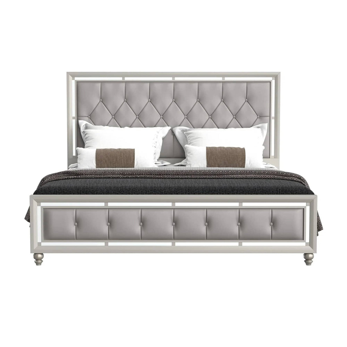 Chloe Elegant Design Bed | 2 Pieces | Solid Wood | Bedroom