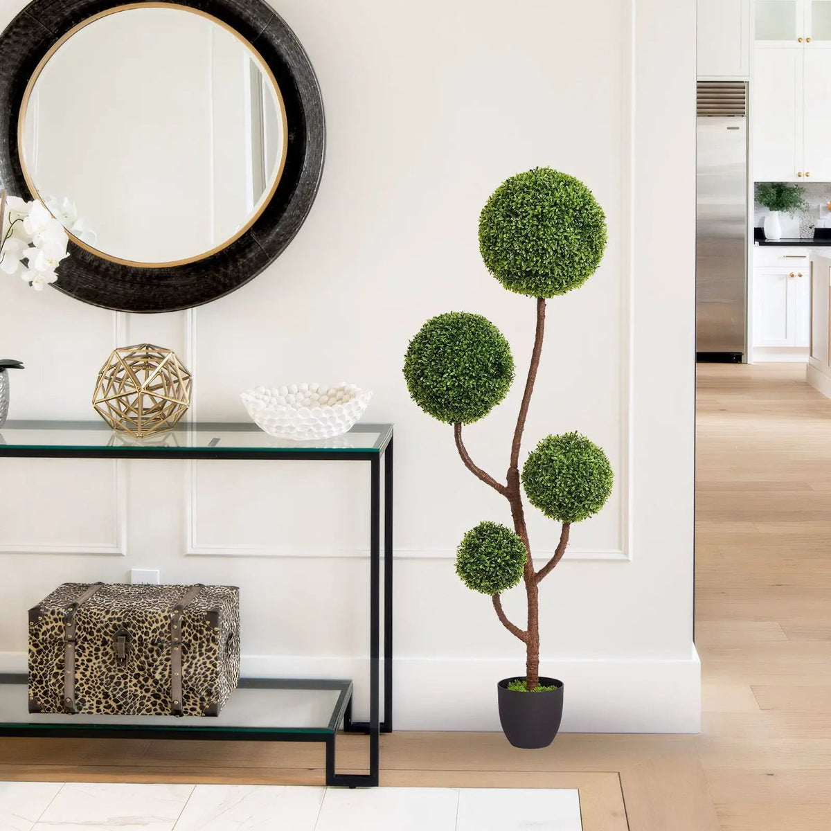 Artificial Boxwood Topiary Tree | Triple Ball Shape | 150 Cm Height | Green Indoor Outdoor Faux Plant