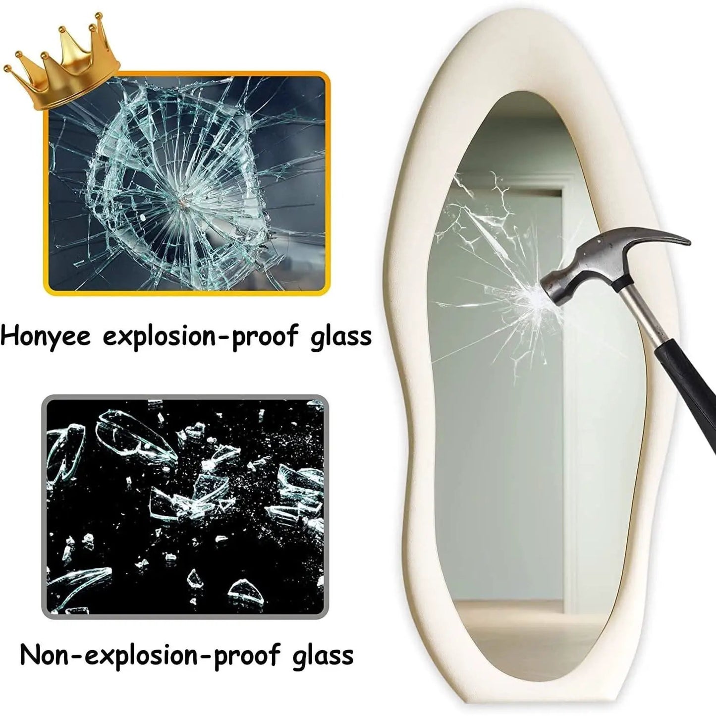 63 X 24 Inch White Full Length Mirror Wooden Frame from PriceLows™