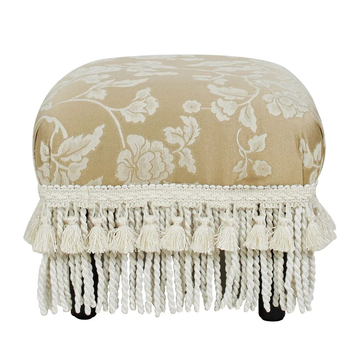 Fiona Handcrafted Accent Footstool Ottoman | 17 x 13 x 10.5 in | Fabric & Plywood | Living Room