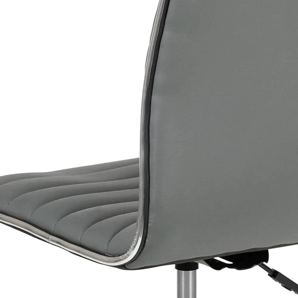 Alan Low Back Light Gray Ribbed Swivel Office Chair from PriceLows™
