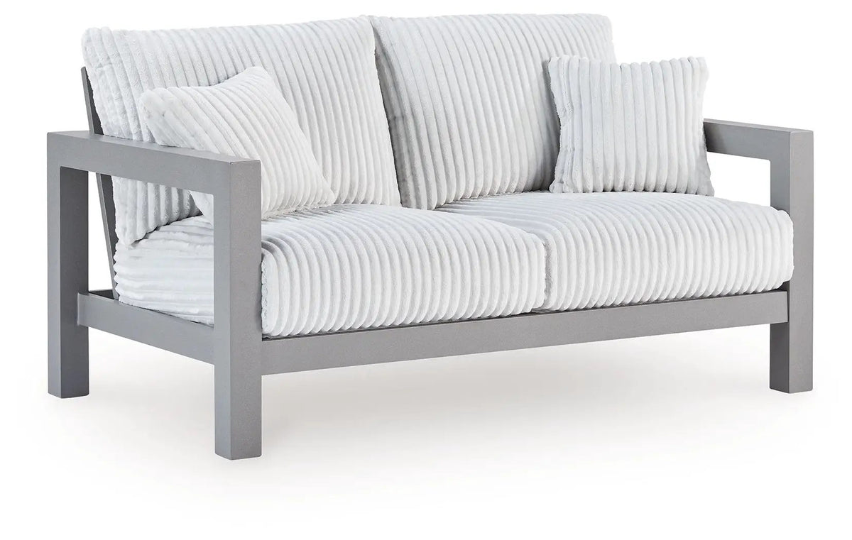 Hurley Park Outdoor Loveseat | Gray | Cushion Included | 56 Inch Seat Width