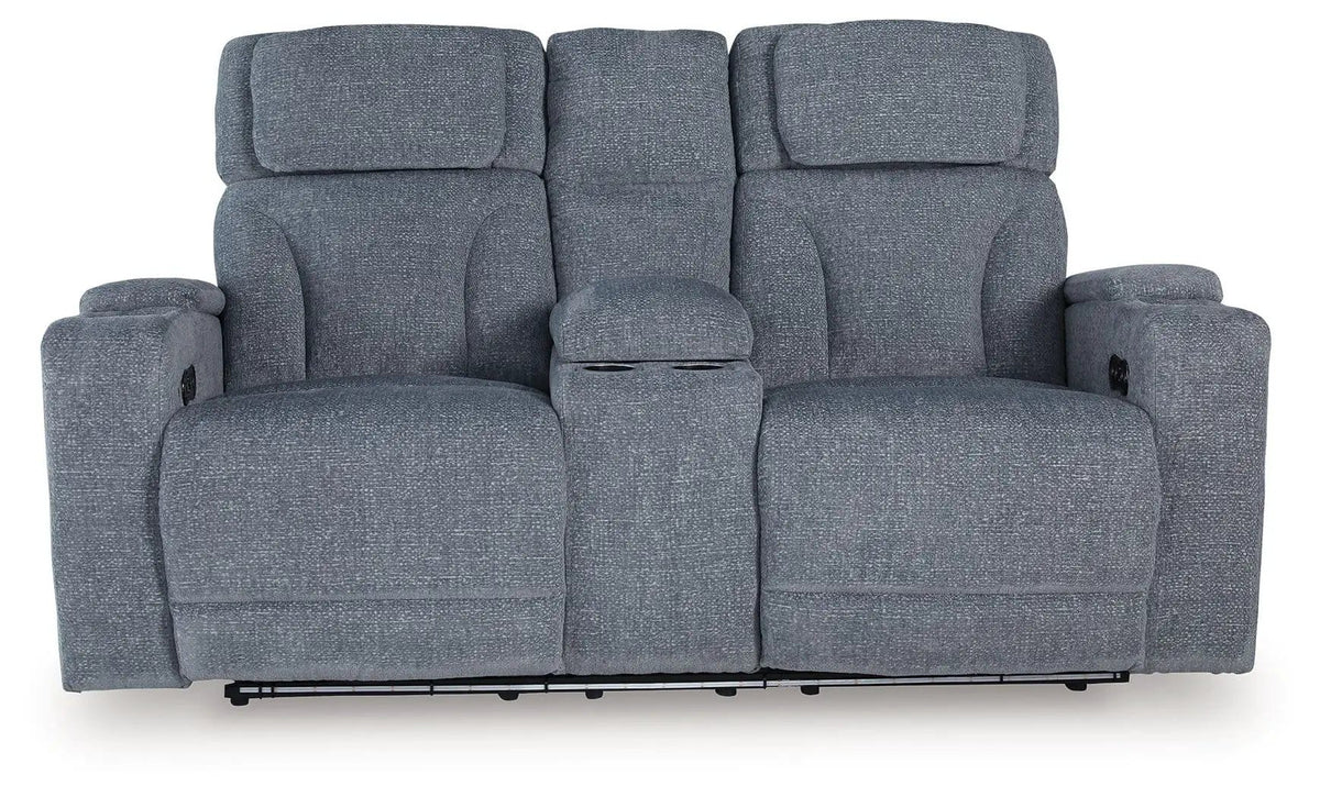 Studio Cave Power Reclining Loveseat with Console | 75 x 40 x 42 in | Fabric & Steel | Steel