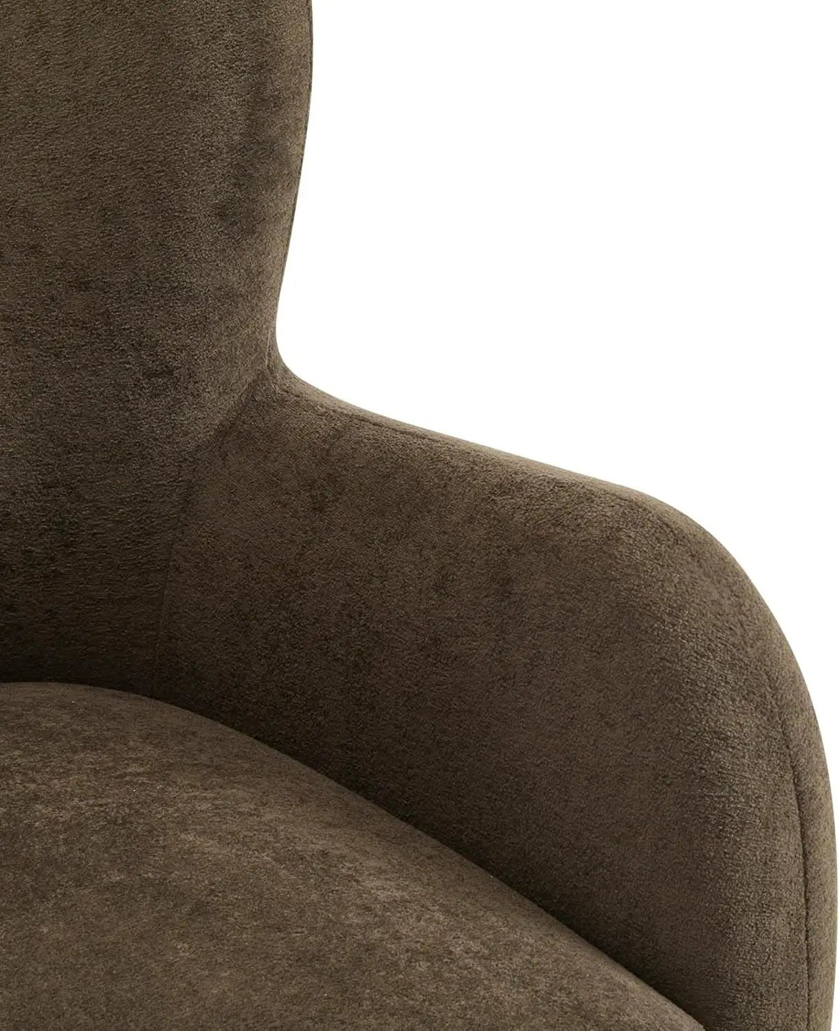 Brown Velvet Wingback Chair With Contoured Backrest from PriceLows™