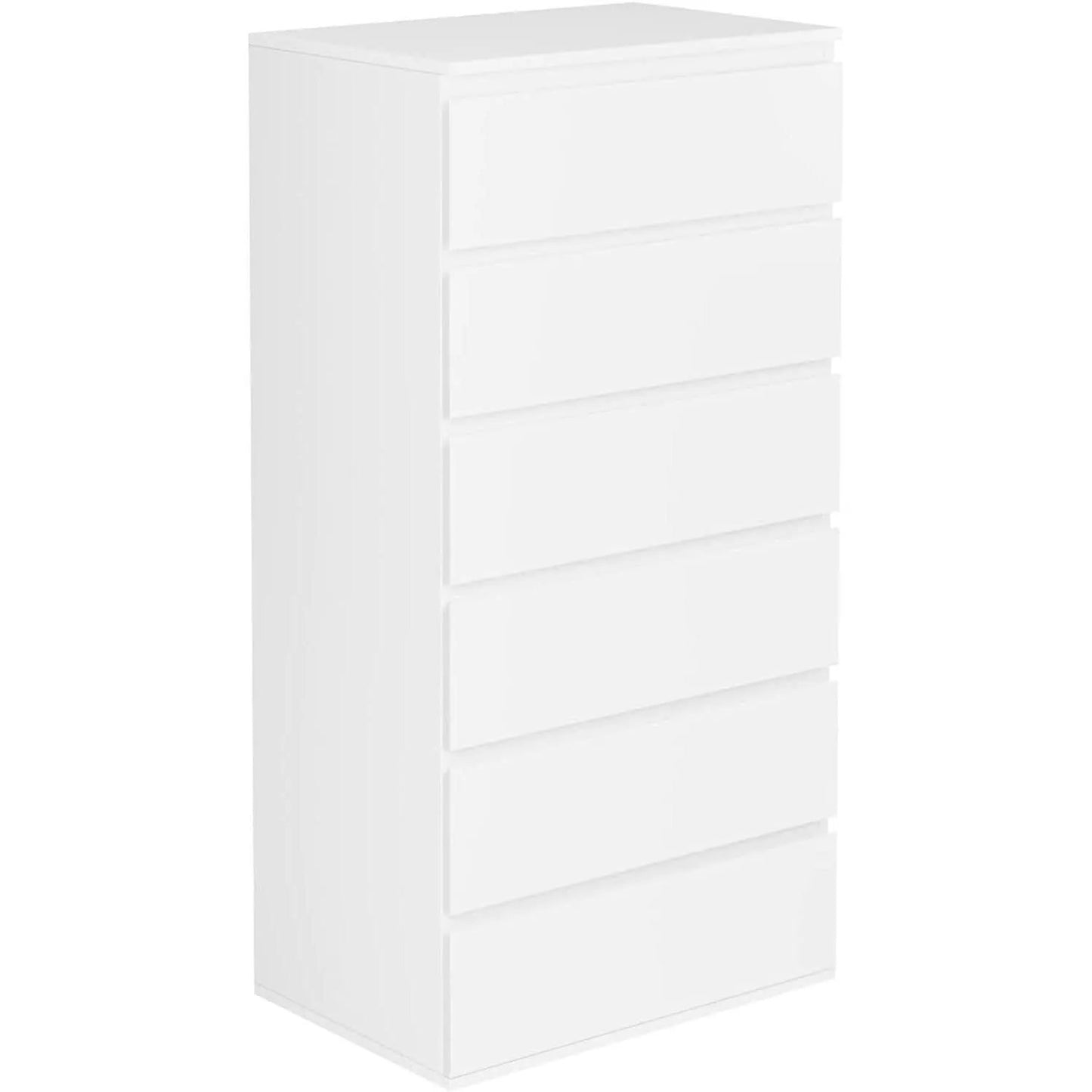 White Wooden 6 Drawer Bedroom Dresser With Sliding Rails from PriceLows™