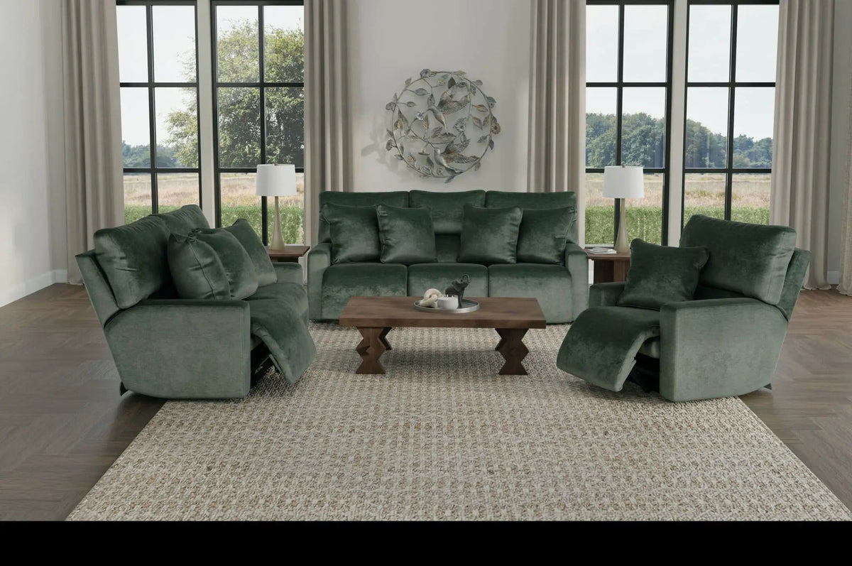 Rayton Power Reclining Sofa With Zero Gravity | 94 x 40 x 42.5 in | Velvet & Fabric | Pine