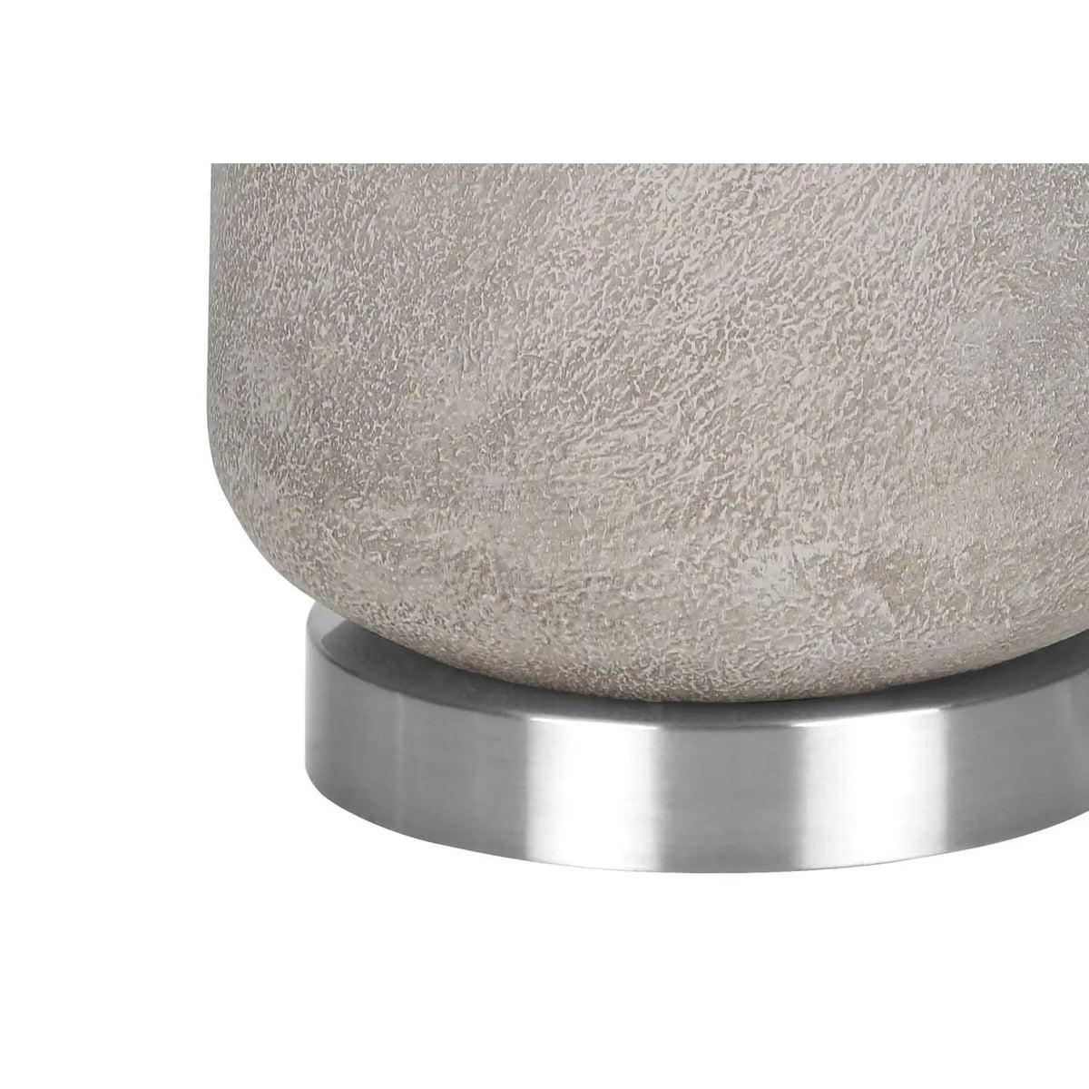 Gray Resin Table Lamp | Silver Metal Accents | 29 Inch Height | Polished Silver Finial