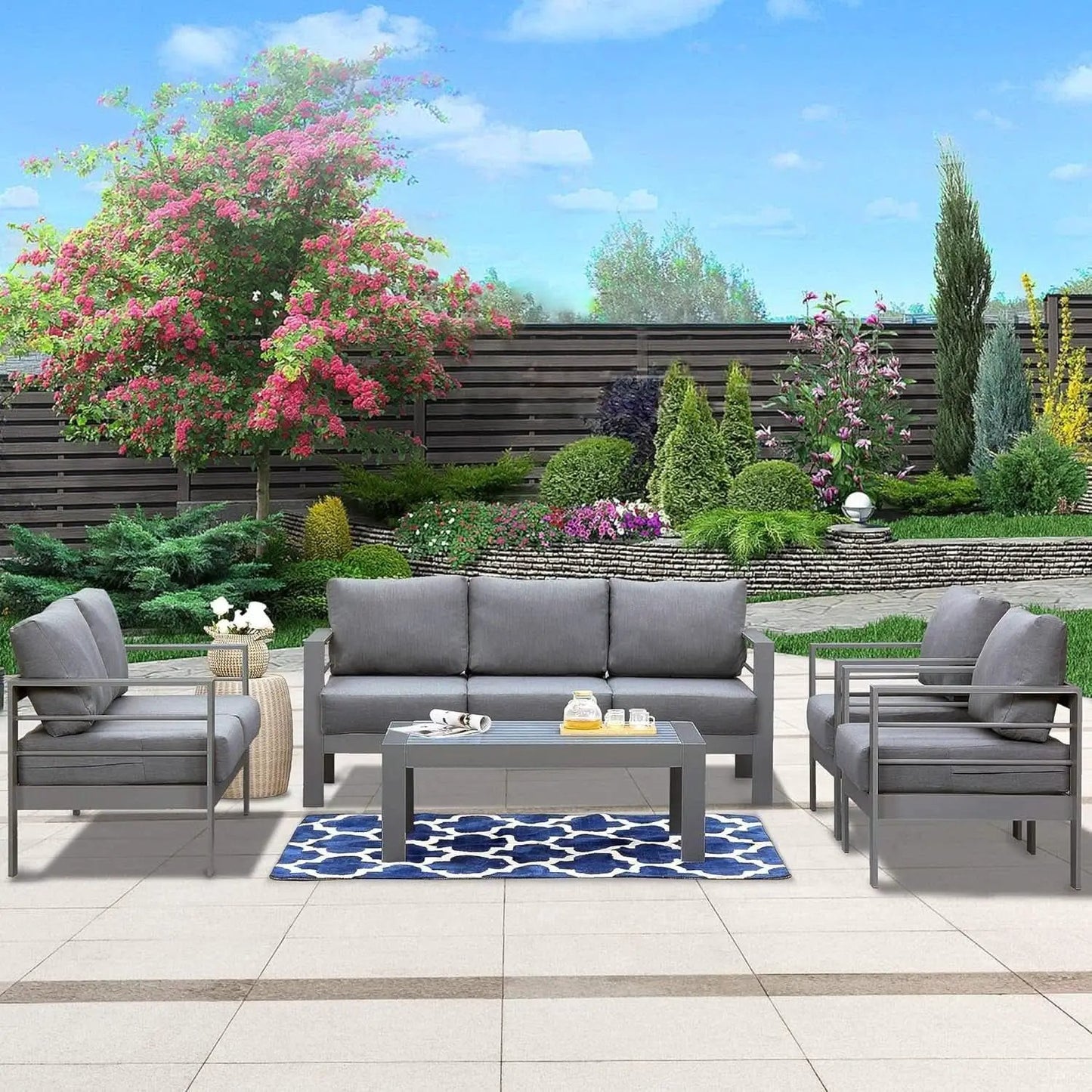 Modern Aluminum Outdoor Patio Furniture Set with Cushions from PriceLows™