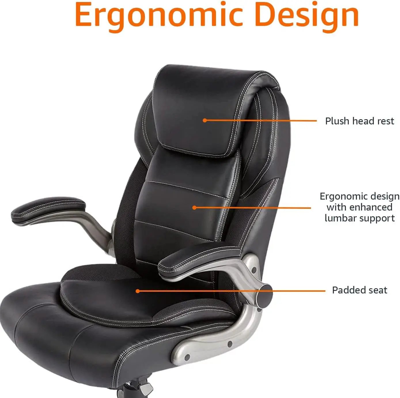 Ergonomic High Back Office Chair Black With Lumbar Support from PriceLows™
