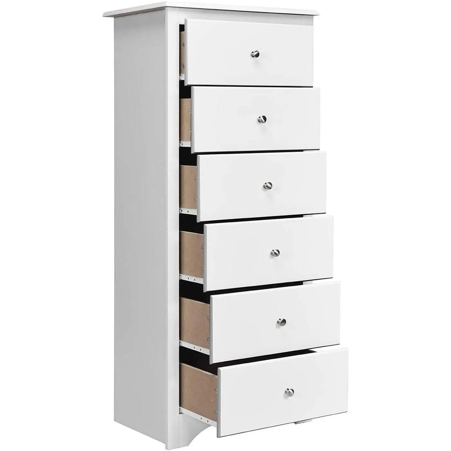 White Wooden 6 Drawer Dresser Chest For Bedroom Storage from PriceLows™