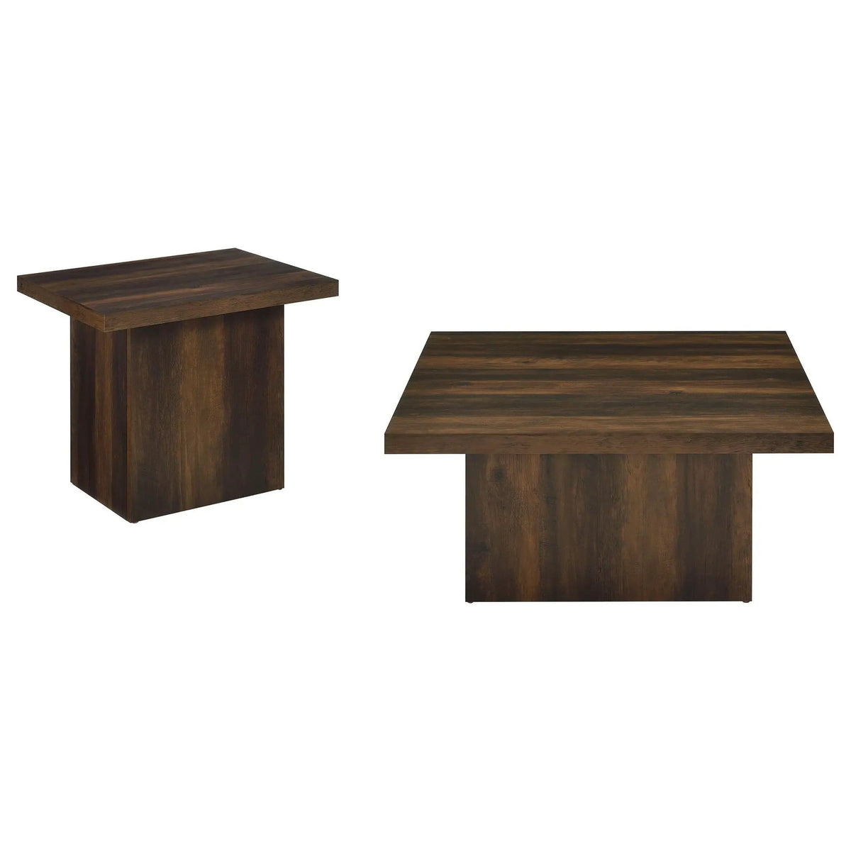 Devar 2-piece Square Coffee and End Table Set Dark Pine | 2-Piece Set | Engineered Wood & Veneer | Dining Room