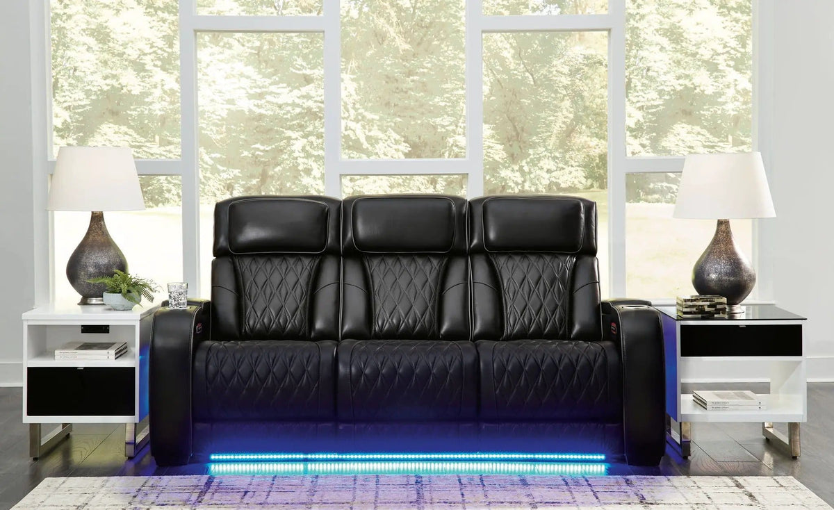 Boyington 2 Pc. Power Reclining Sofa And Loveseat | 2-Piece Set | Living Room Furniture | Black