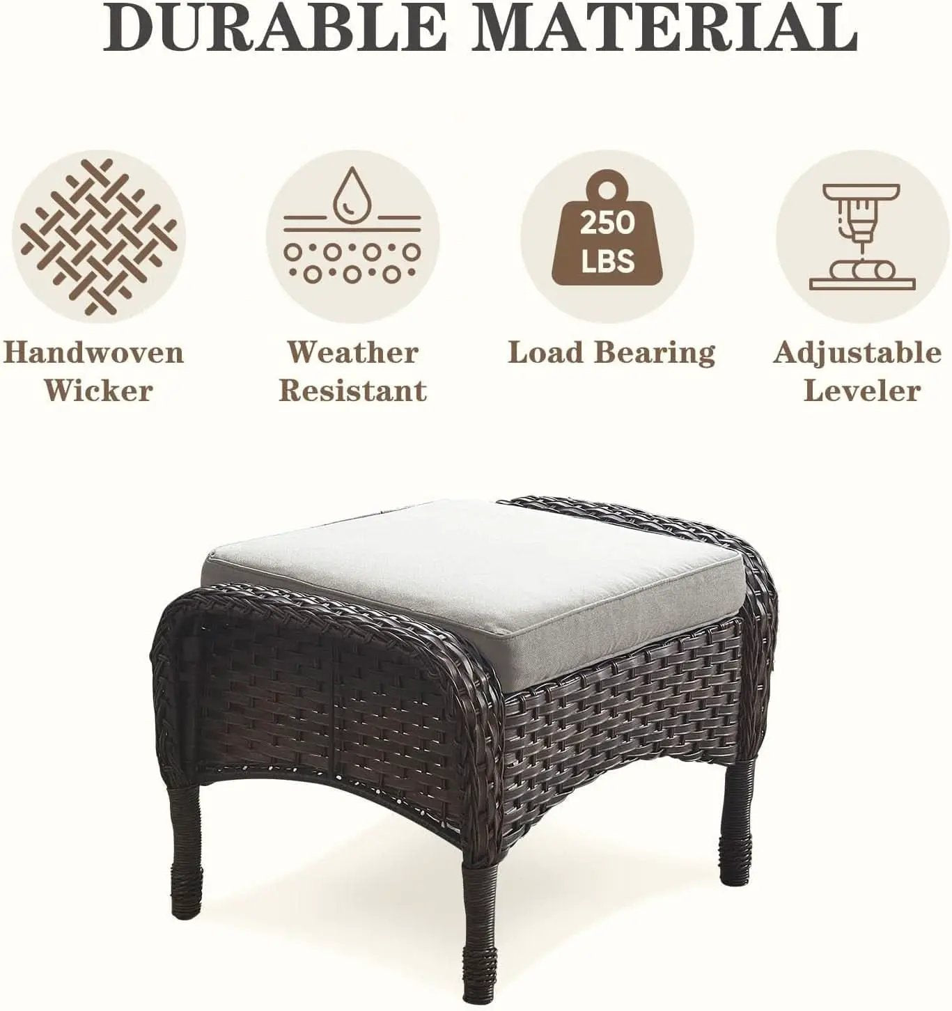 6 Piece Outdoor Patio Conversation Set Brown Wicker from PriceLows™