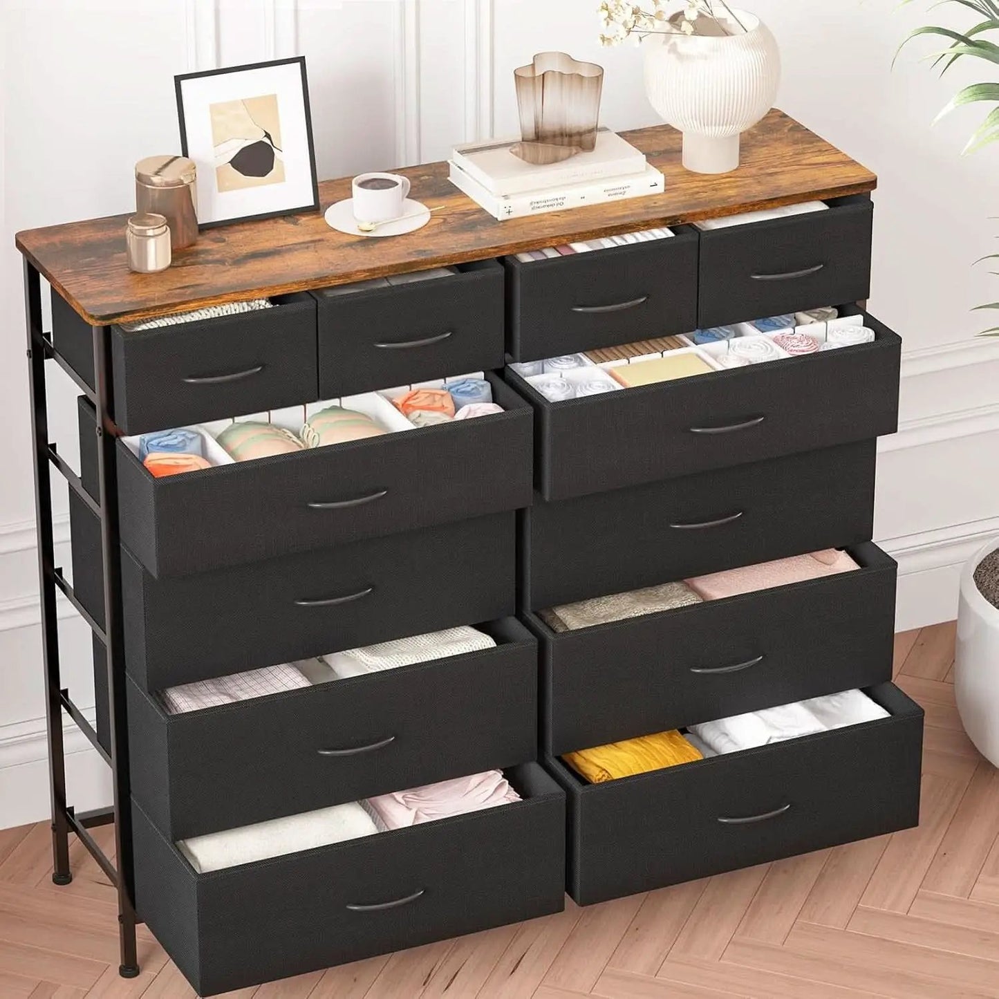 12 Drawer Dresser With Fabric Drawers For Bedroom And Closet Storage from PriceLows™