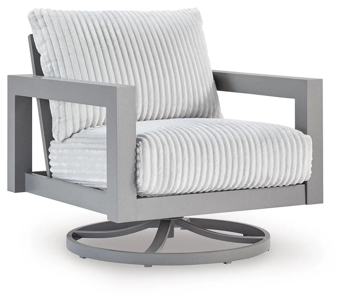 Outdoor Swivel Chair | Aluminum Frame | Cushion | Gray