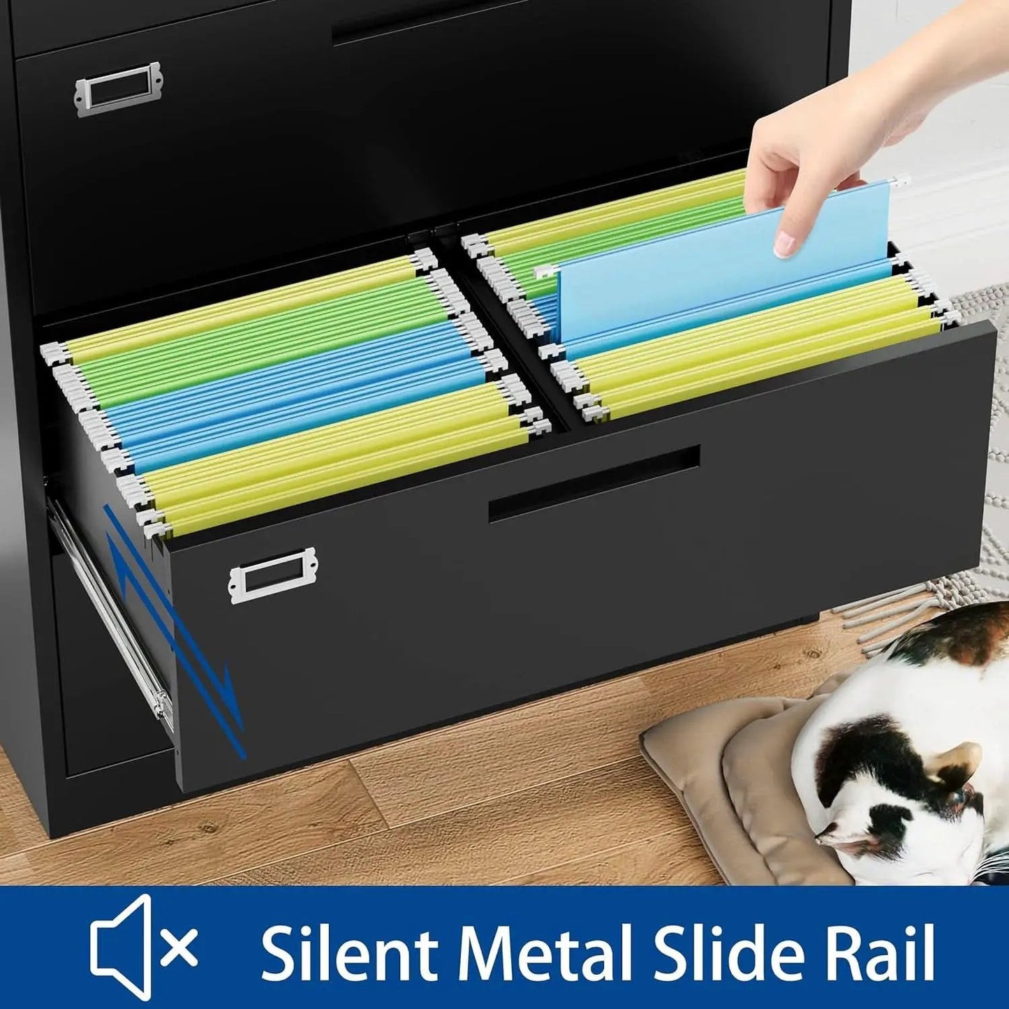 5 Drawer Lateral File Cabinet Lockable Metal Office Storage from PriceLows™
