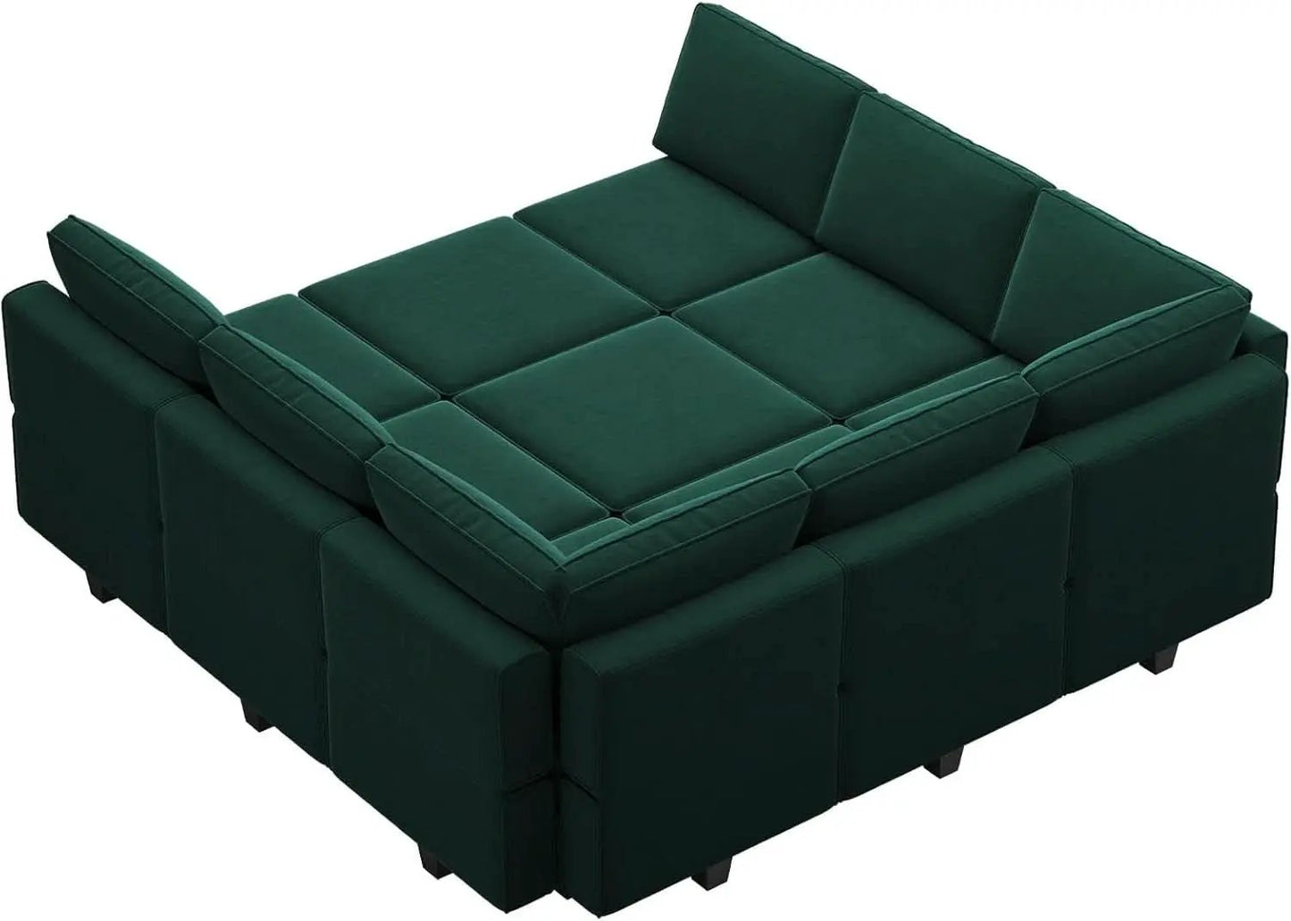 Luxurious Emerald Green Velvet Modular Sleeper Sofa from PriceLows™