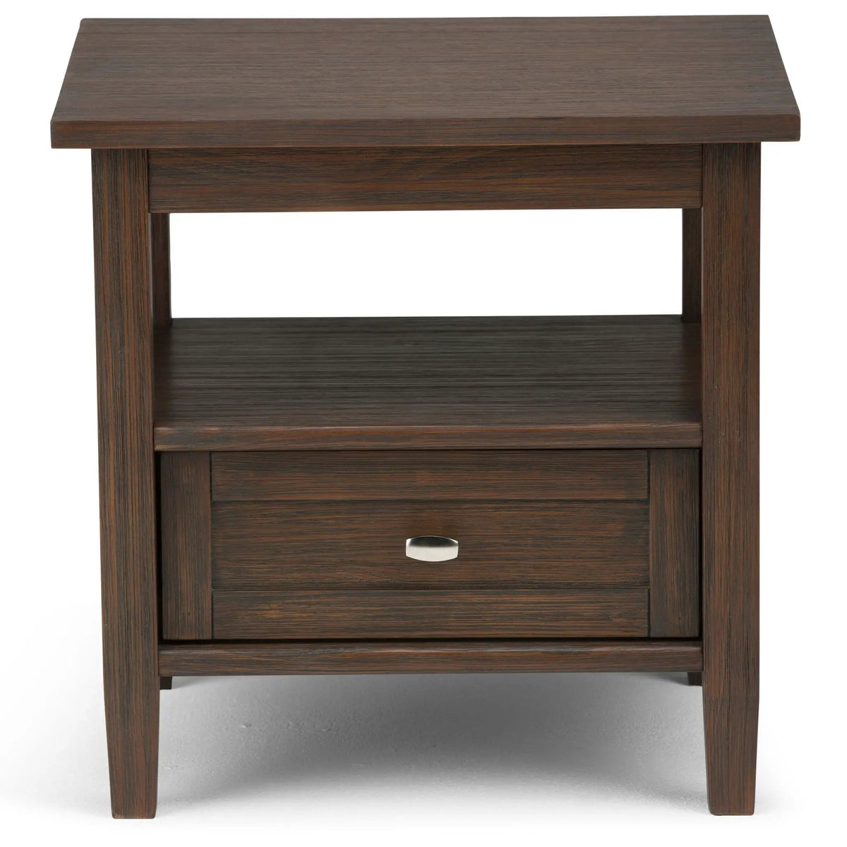 Warm Shaker End Table | 20 x 18.1 x 19.7 in | Solid Wood & Metal | Living Room