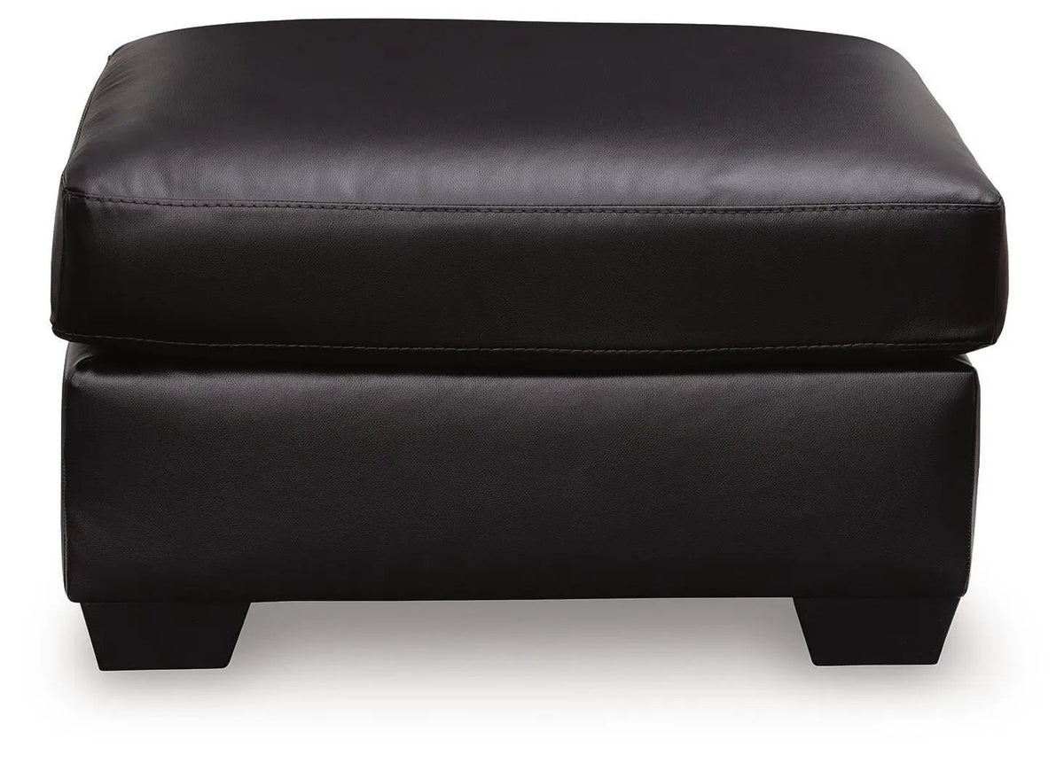 Modern Ottoman | Faux Leather Upholstery | Midnight Black