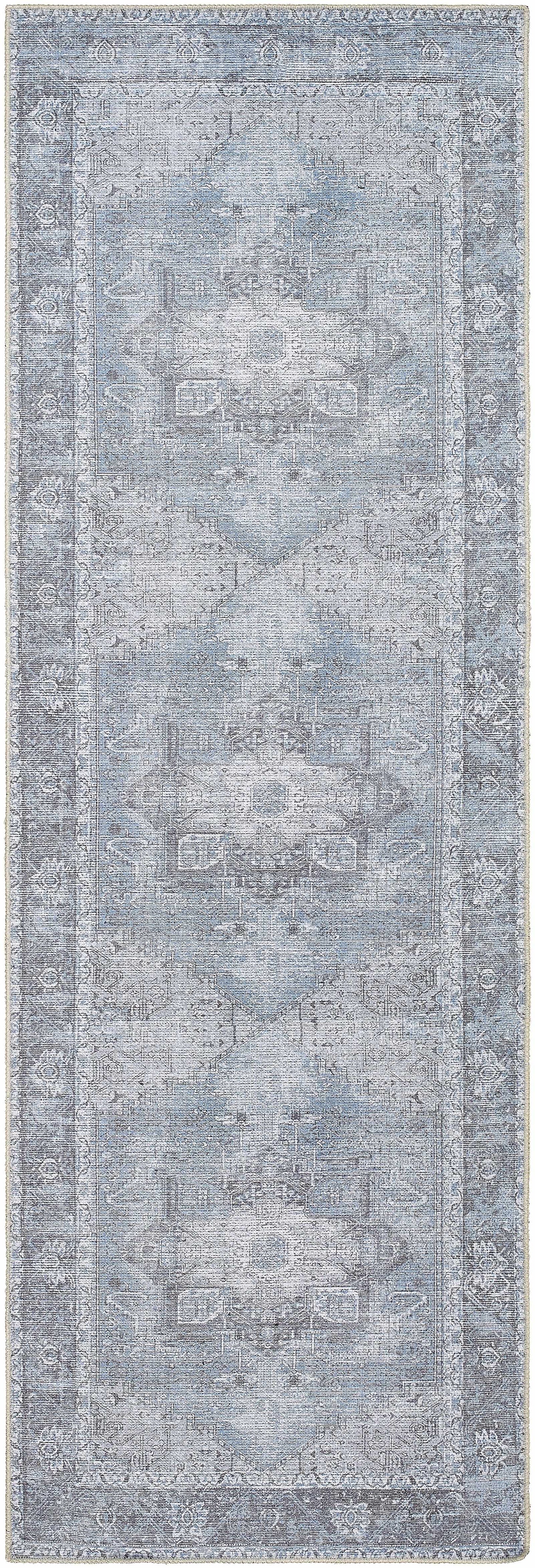 Rosman Blue Washable Area Rug from PriceLows™