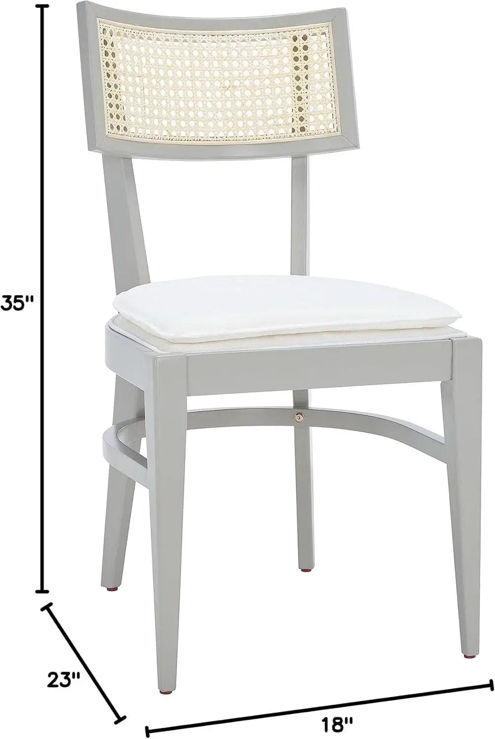 Coastal Grey Cane Seat Cushion Dining Chair For Kitchen from PriceLows™