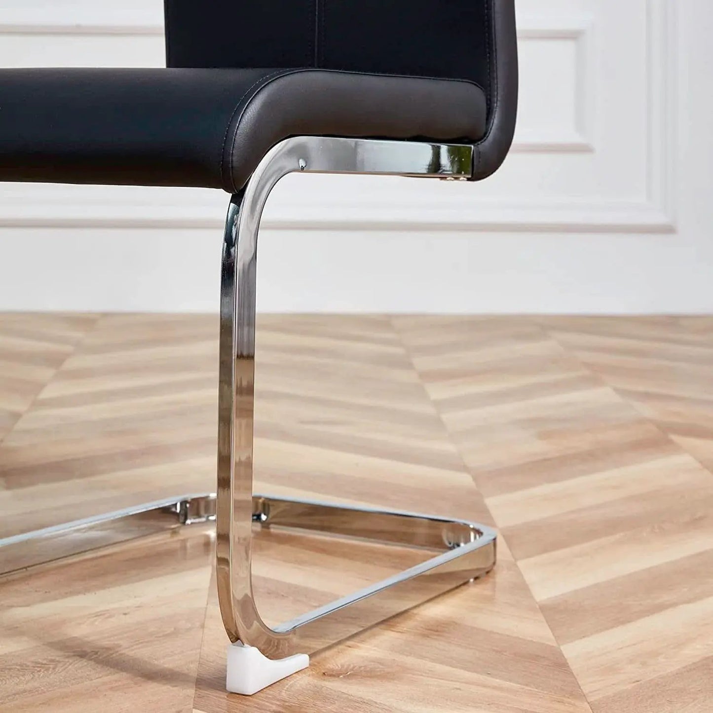 Set Of 6 Armless Dining Chairs With Metal Legs Black from PriceLows™