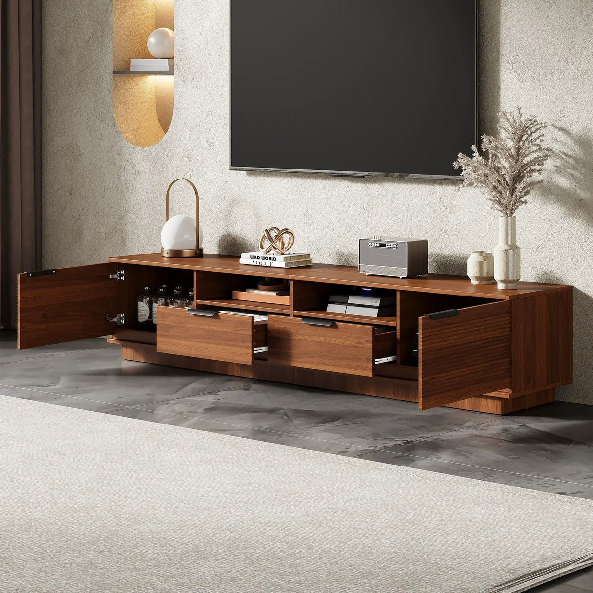 TV Stand | Deep Drawers | Cable Management | Soft Close