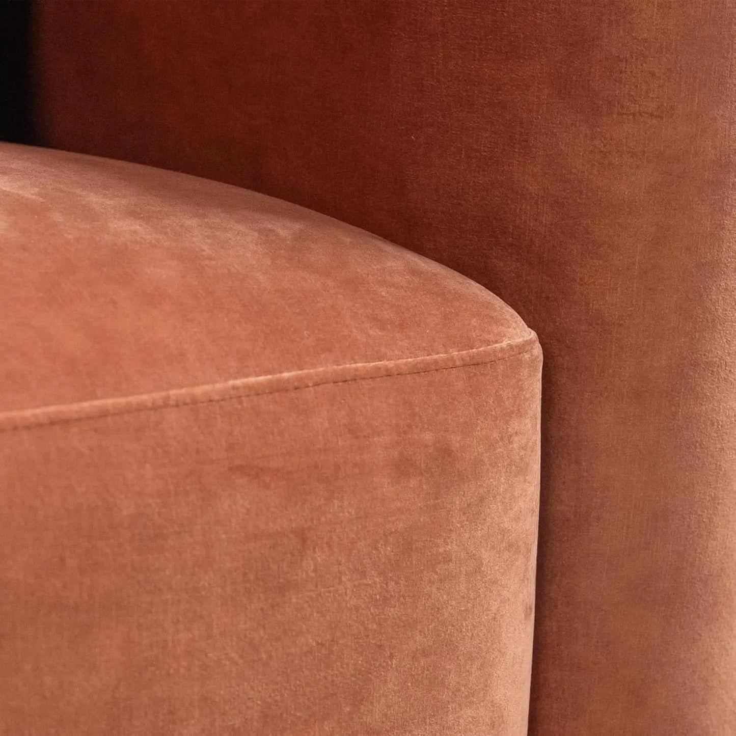 Modern Velvet 3-Seater Sofa in Tangerine with Curved Back Design from PriceLows™