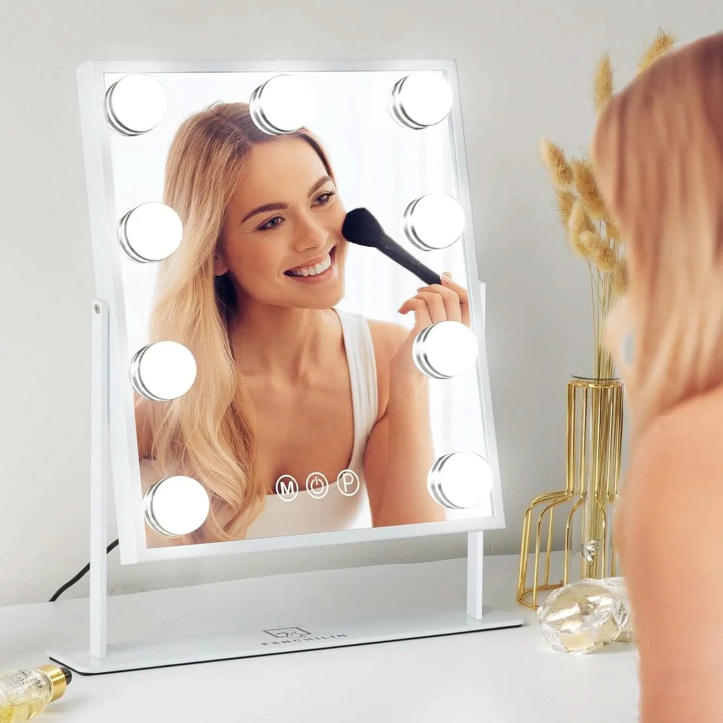 White Vanity Mirror With Light 10X Magnification LED from PriceLows™