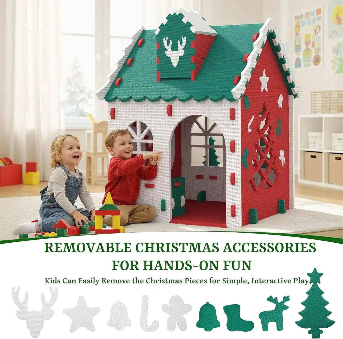 Holiday Season Kids Indoor Outdoor White EVA Playhouse from PriceLows™