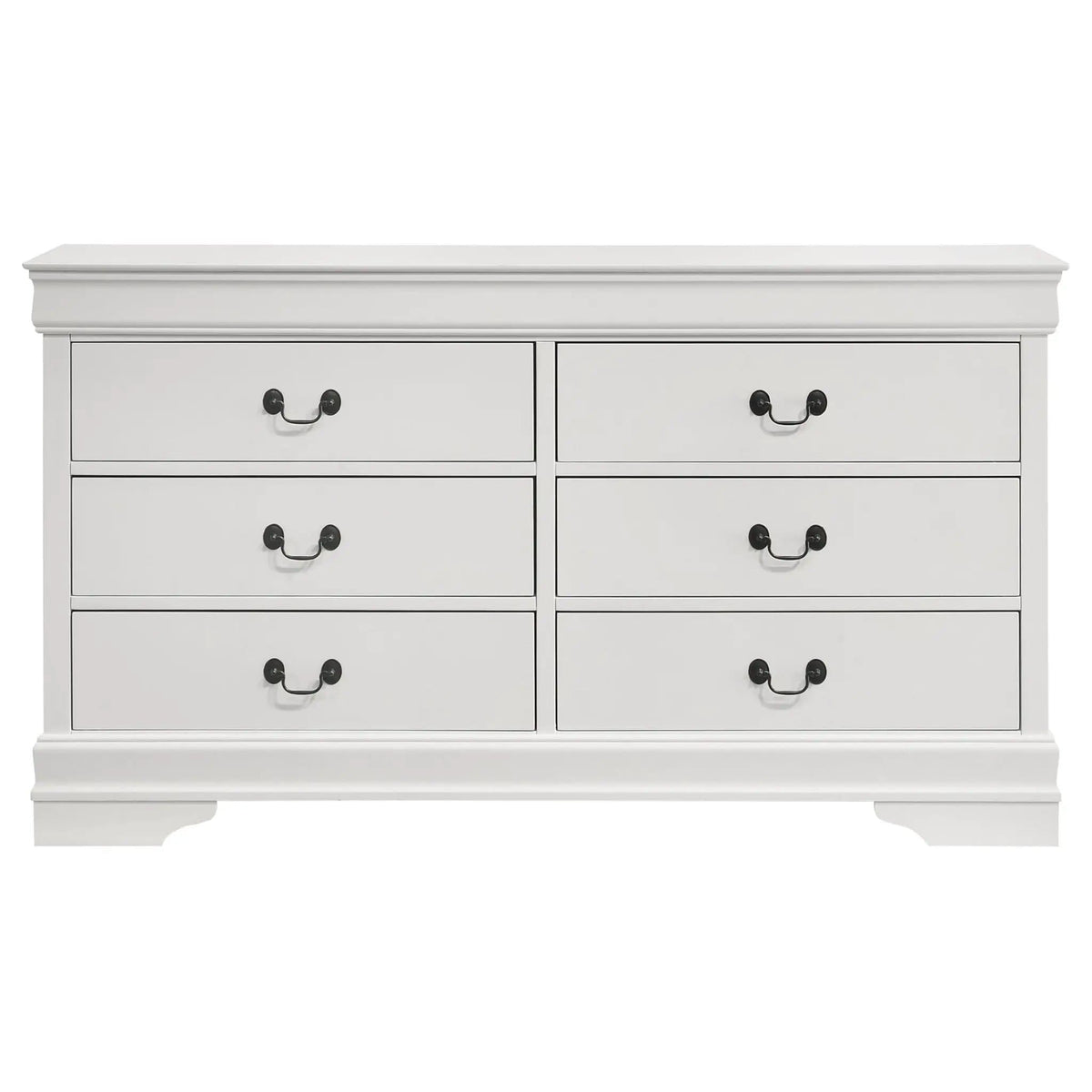 Louis Philippe 6-drawer Dresser | 58.25 x 15.75 x 33.5 in | 6-Drawer | White