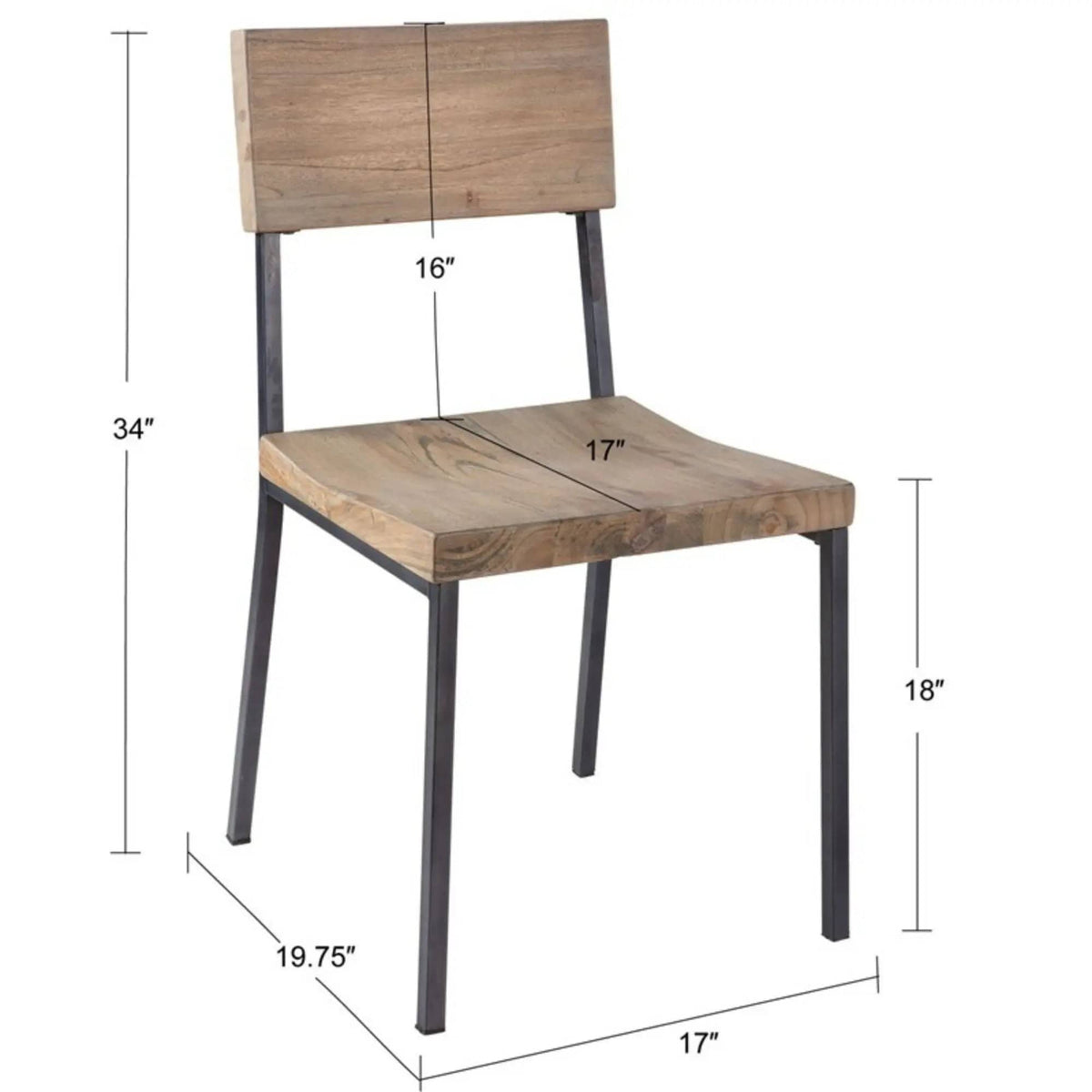 Tacoma Dining Chair (Set of 2) | Chair Set | Steel & Metal | Gray