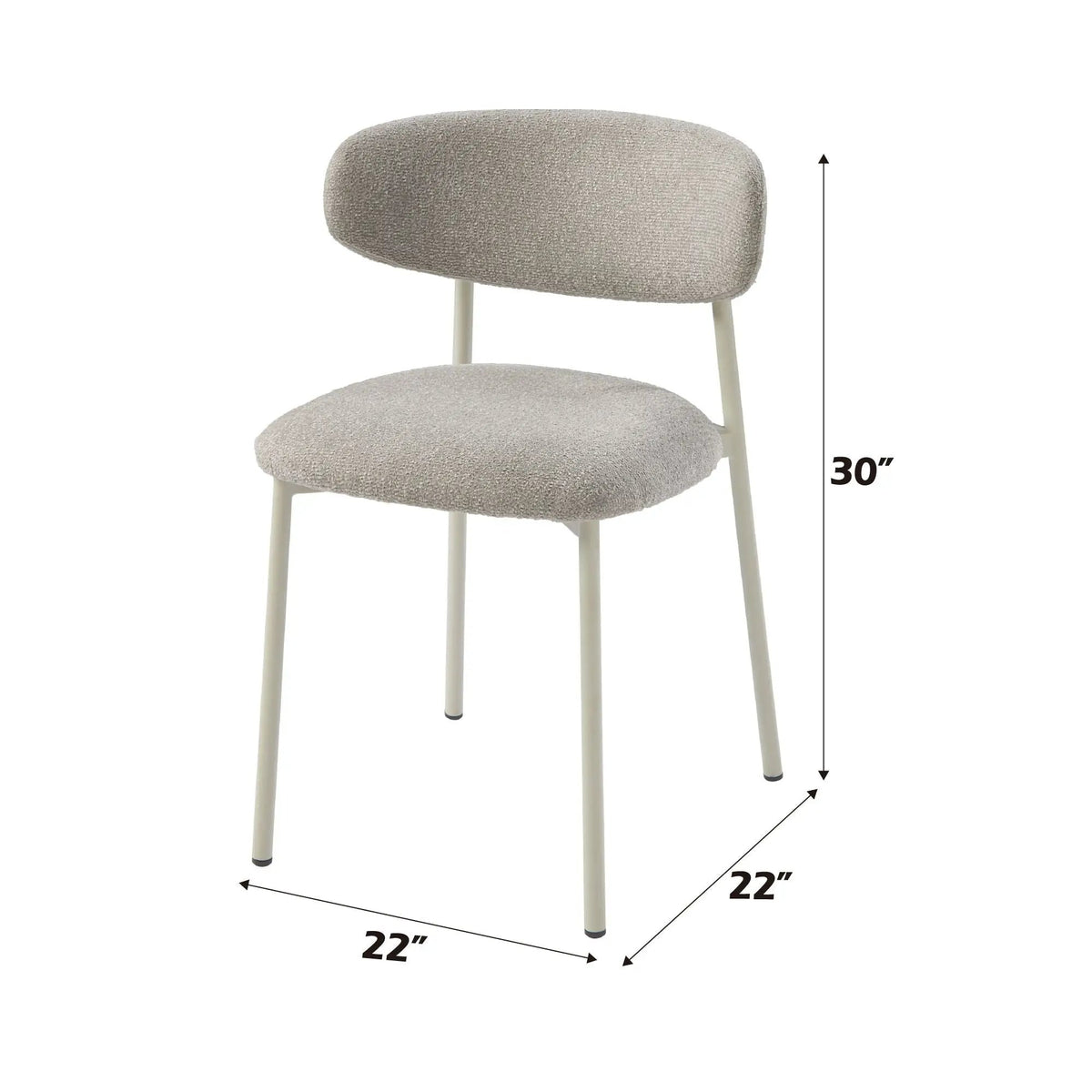 Ingram Side Chairs | Set Of 2 | Light Gray | Durable Metal Frame