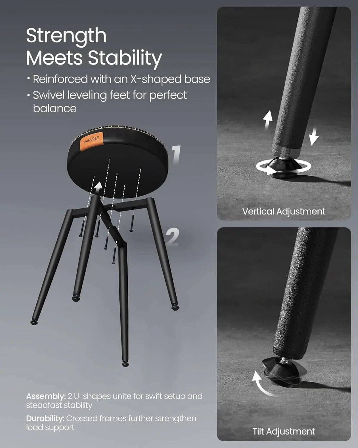 Dining Chairs Ink Black 19 Inch Tall Set Of 2 Sturdy from PriceLows™