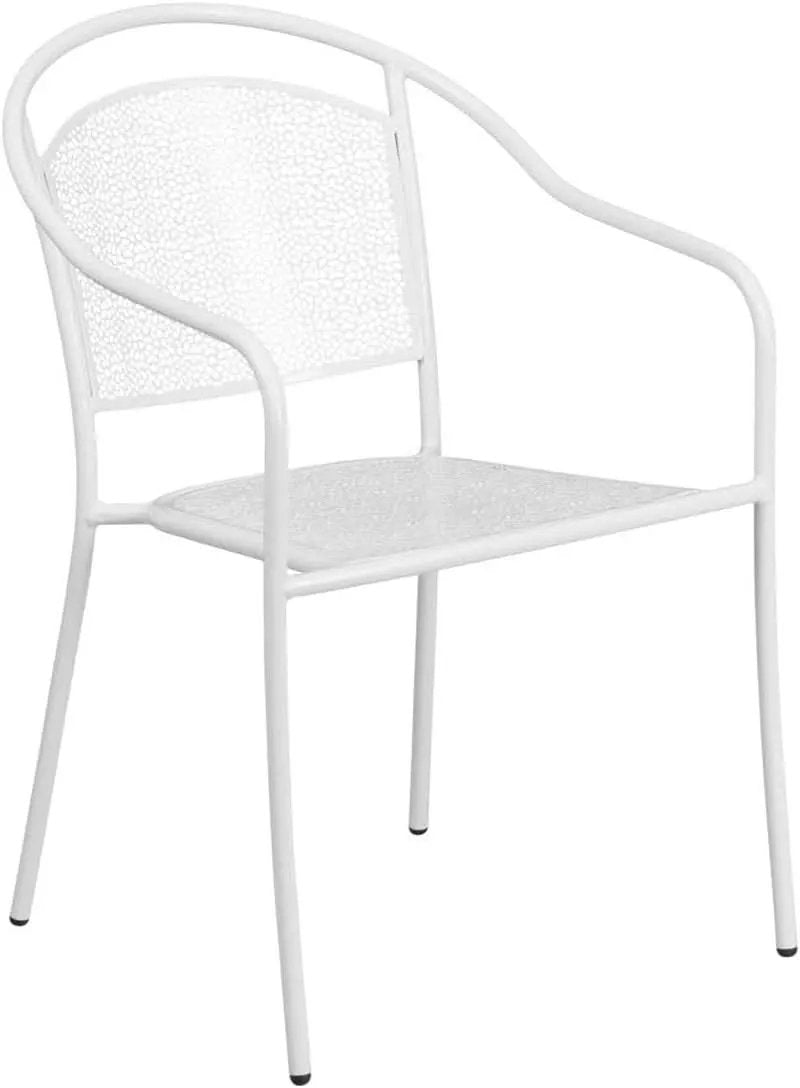 35.5 Square White Outdoor Patio Table Set With 4 Chairs from PriceLows™